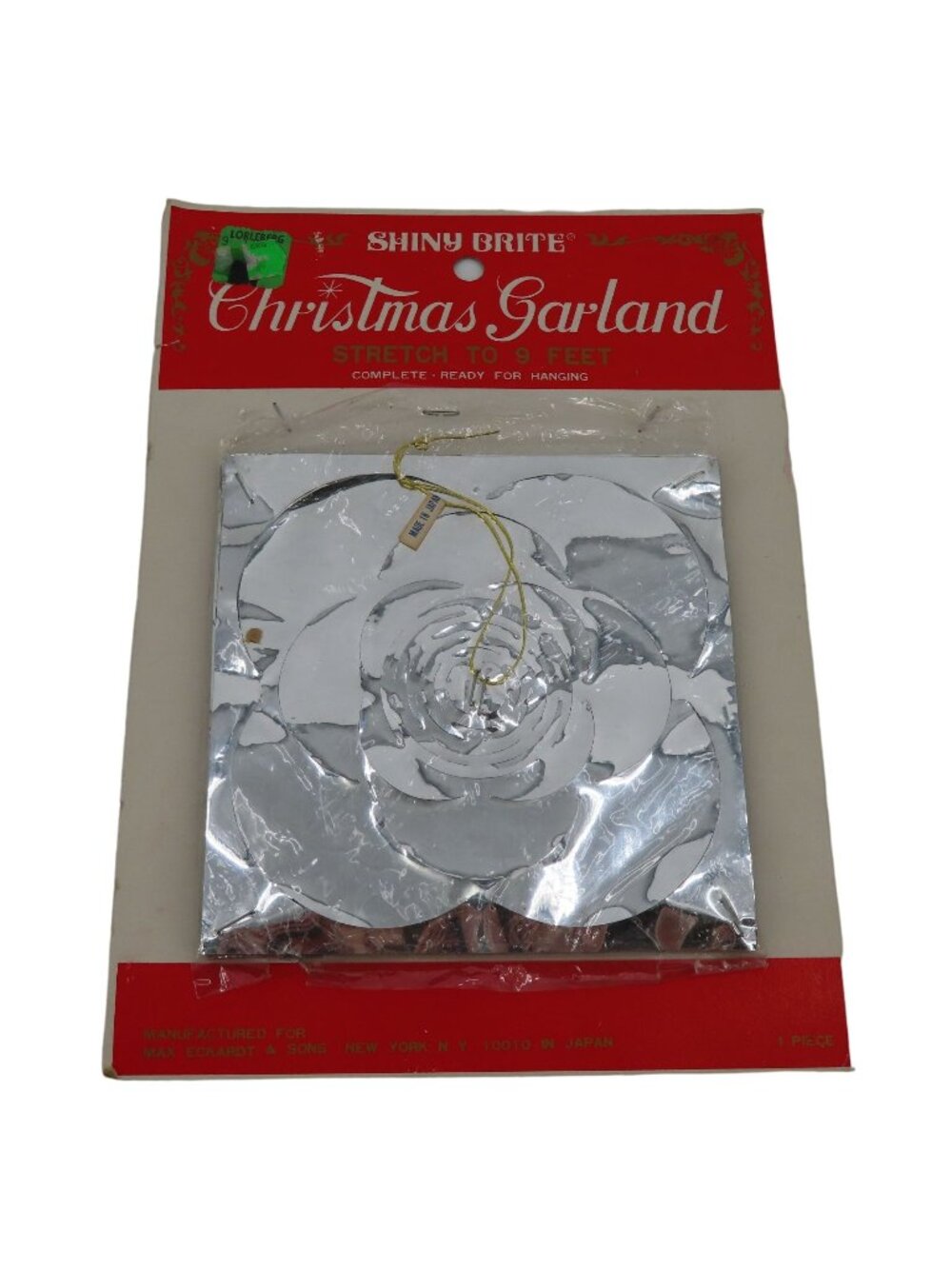 VTG Shiny Brite Christmas Garland Silver Foil 9 Feet Made in Japan Retro NEW